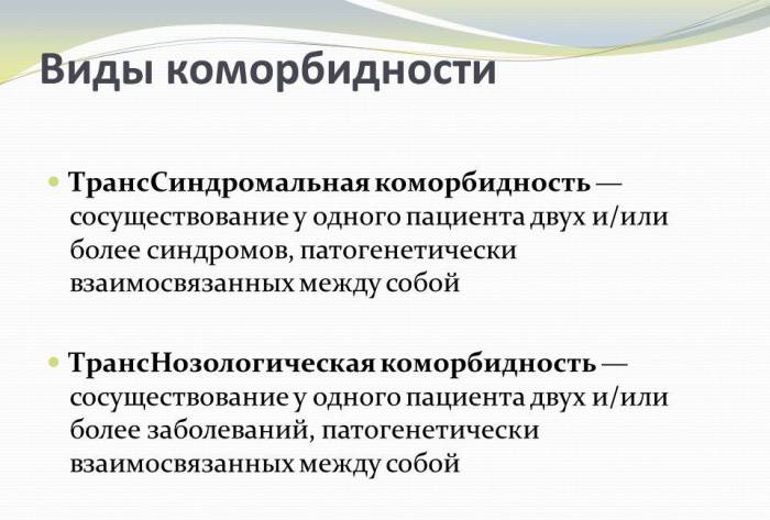 Коморбидность Виды коморбидности